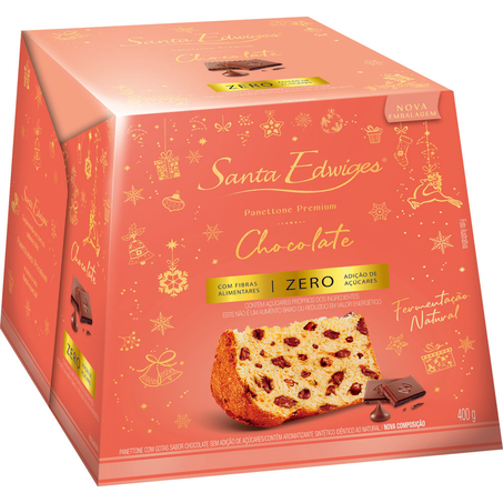 Panettone Com Gotas de Chocolate Zero Adição de Açúcar