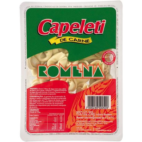 MASSA ROMENA CAPELETTI CARNE 250G