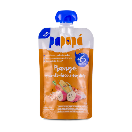 Sopinha de Frango, Grão de Bico e Vegetais Papapá 120G