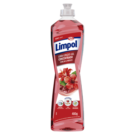 LAVA LOUÇAS LIMPOL GEL CEREJA/HIBISCO 400G CONCENT