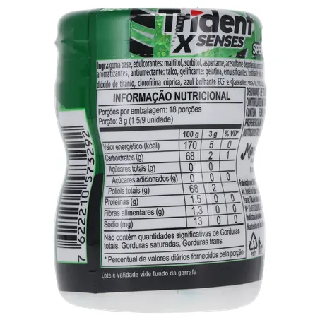 GOMA MASCAR TRIDENT GARRAFA SPEARMINT 54G 360-16