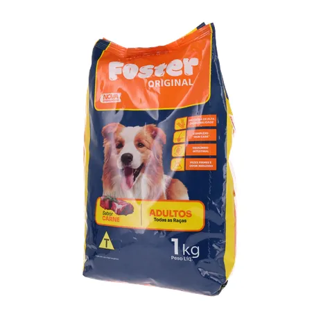 ALIMENTO PARA CÃO FOSTER ORIGINAL ADULTOS TODAS AS RAÇAS CARNE PACOTE 1KG 360-2
