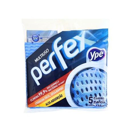 PANO MULTIUSO PERFEX AZUL COM 5 UNIDADE 