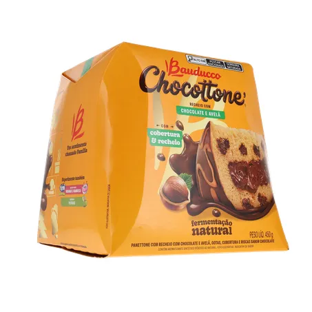 Panettone Bauducco Chocolate e Avelã Caixa 450gr 360-33