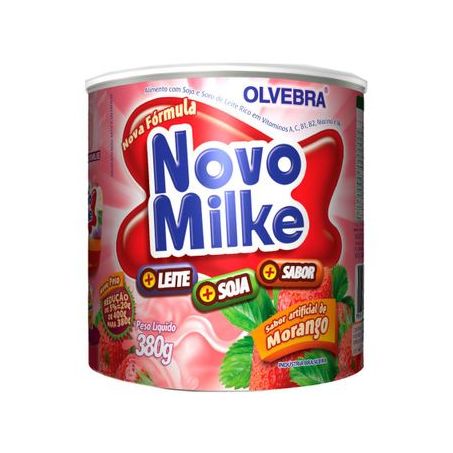 ALIMENTO SOJA OLVEBRA NOVO MILKE MORANGO 380G