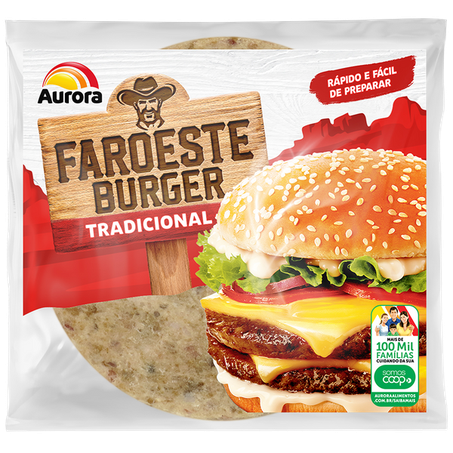 Hamburguer aurora faroeste tradicional 56g