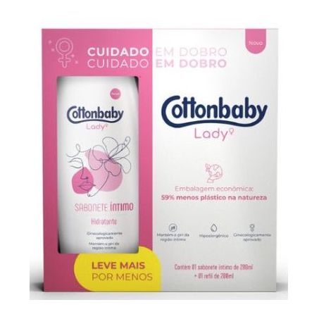 SABONETE ÍNTIMO COTTONBABY 200ML+REFIL 200ML