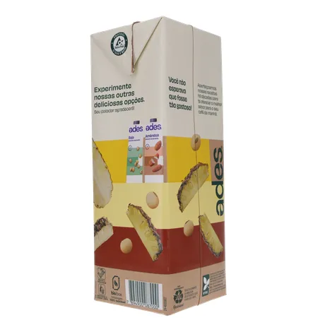 Bebida a Base de Soja Ades Sabor Abacaxi Caixa 1lt 360-13