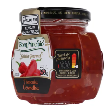 Geleia Gourmet Bom Princípio Pimenta Vermelha Pote de Vidro 250gr 360-4