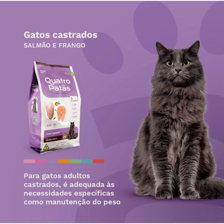 RAÇÃO QUATRO PATAS GATOS CASTRADOS 1KG