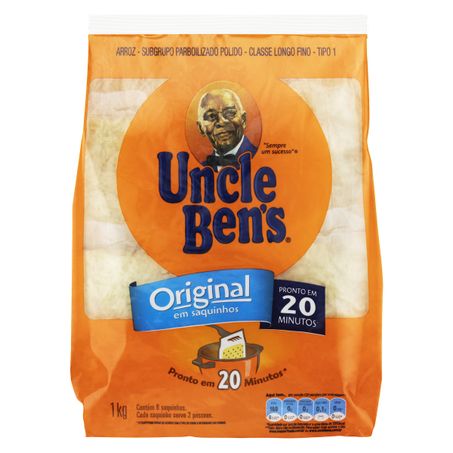 Arroz parboilizado tipo 1 original uncle ben's com 8 unidades