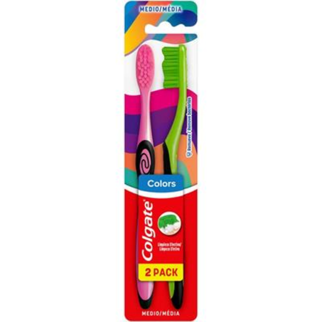Escova dent colgate color media kit c/2un