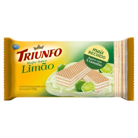 Biscoito wafer recheio limão triunfo
