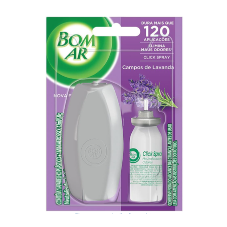 DESODORIZADOR DE AMBIENTE CLICK SPRAY 12ML LAVANDA GLADE APARELHO + REFIL