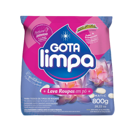 GOTA LIMPA LAVA ROUPAS PO EQUILIB 800G