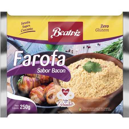 Farofa beatriz 250g bacon temperada