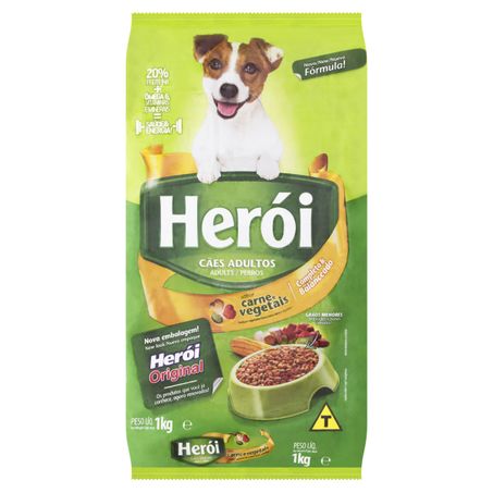 RAÇÃO PARA CÃES ADULTOS CARNE E VEGETAIS HERÓI