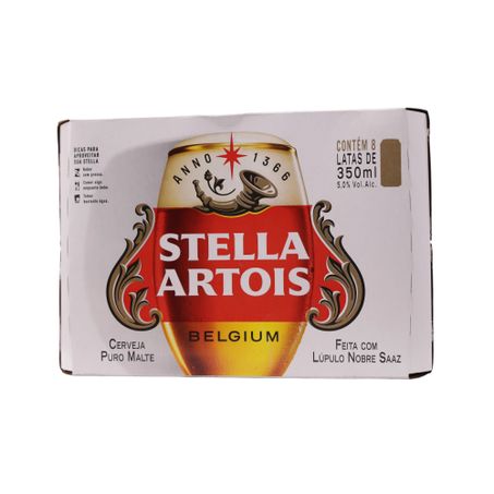 Cerveja stella artois 350ml c/8 und 360-1