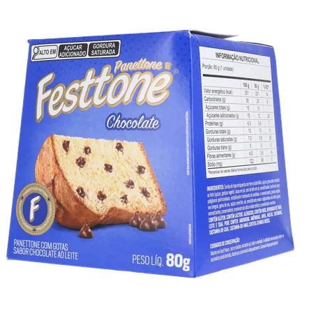 Panettone festtone mini chocolate cx 80g 360-21