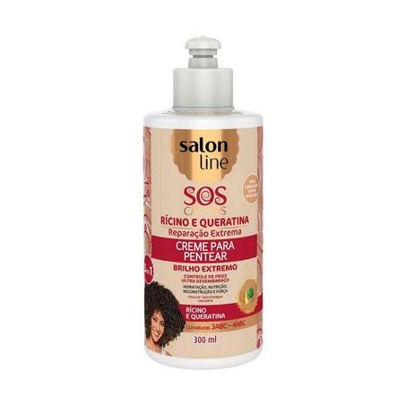 CREME PENTEAR SALON LINE SOS CACHOS RICINO E QUER.
