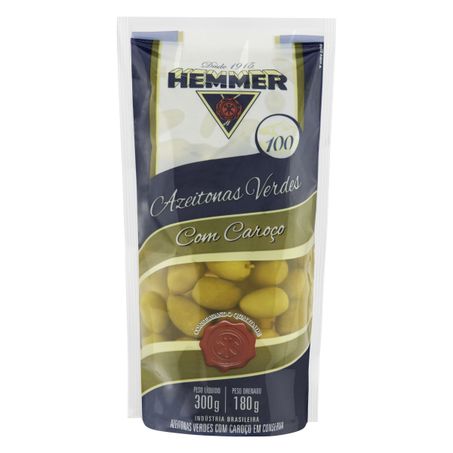 AZEITONA VERDE EM CONSERVA COM CAROÇO HEMMER