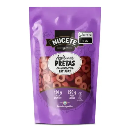 Azeitona Nucete Preta Fatiada Sachê 120g 
 