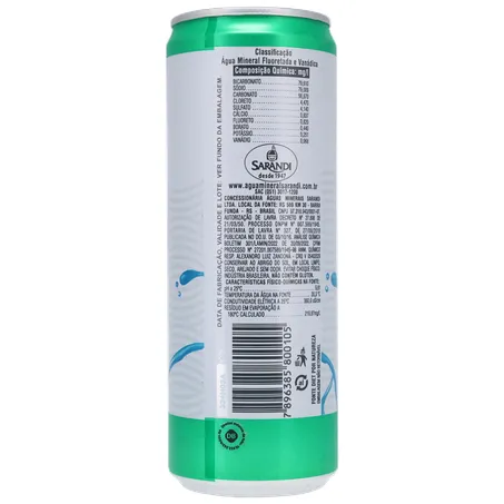 Agua mineral sarandi c/gas lata 350ml 360-21