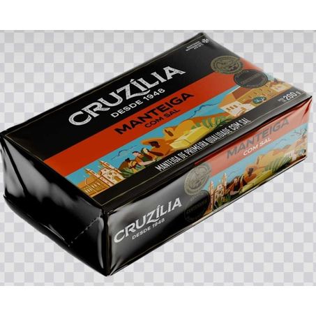 MANTEIGA CRUZÍLIA 200G COM SAL TABLETE