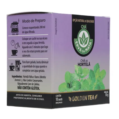 CHÁ ERVA DA MATA HORTELÃ CAIXA C/10 SACHÊS 360-13