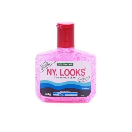 Gel Fixador Ny Looks 2 Fixação Forte Rosa Embalagem 240G