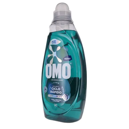 Lava Roupas Líquido Omo Ciclo Rápido Ação Total 1,4l 360-3
