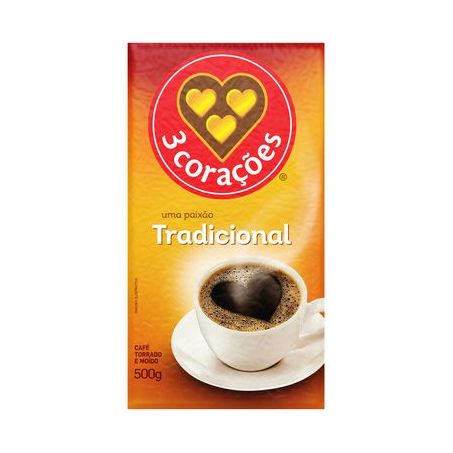 Café Torrado e Moído a Vácuo 3corações Tradicional Pacote 500gr