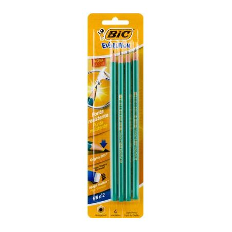 Lápis preto bic evolution 2b sem borracha com 4