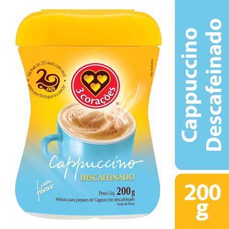 Cappuccino solúvel descafeinado 3 corações