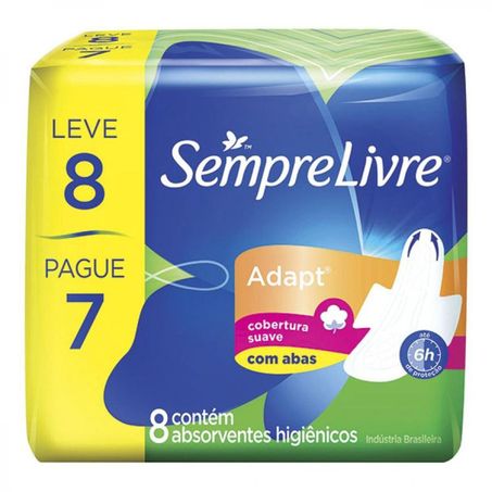 Absorvente sempre livre adapt suave com abas leve 8 pague 7