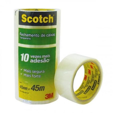 Fita adesiva larga 45mmx45m transparente scoth