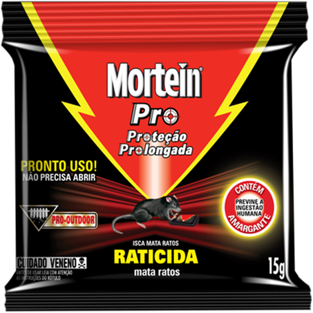 VENENO MATA RATO MORTEIN PRO RATICIDA ISCAS GRANULADAS 15G