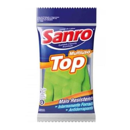 LUVA LATEX MULTIUSO TOP PAR G SANRO