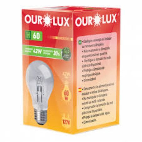 Lampada ourolux halogena clara 42w 220v