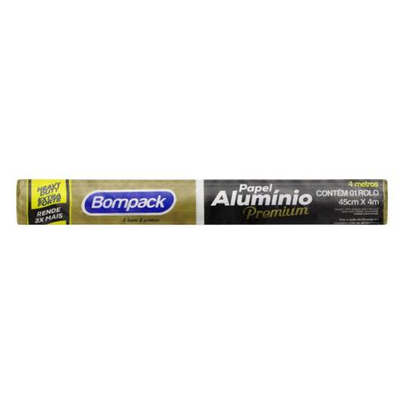 PAPEL ALUMÍNIO EM ROLO BOMPACK PREMIUM