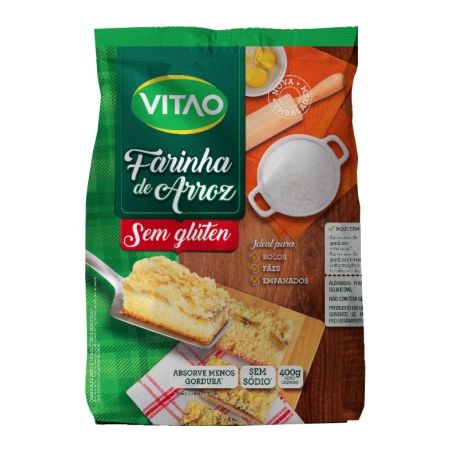 Farinha de Arroz Vitao Sem Glúten Pacote 400G