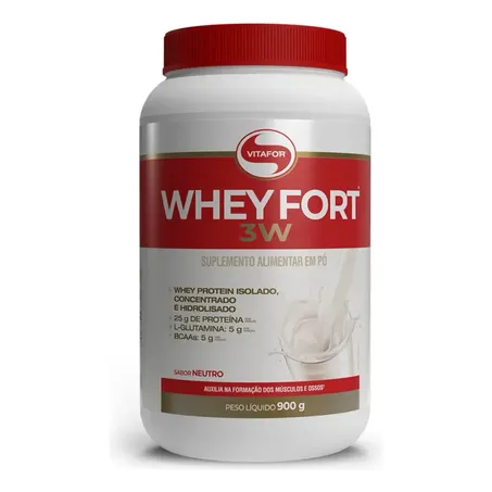 WHEY FORT 3W SABOR NEUTRO 900G