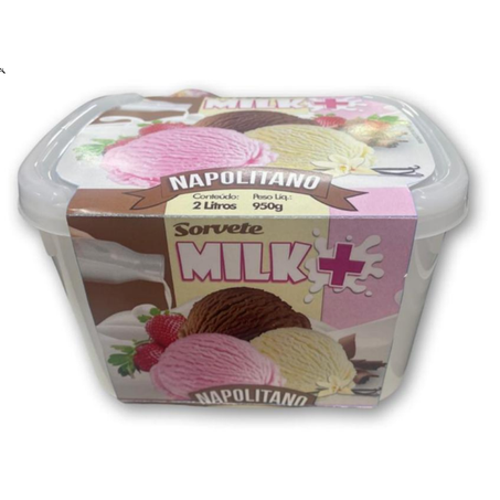 SORVETE MILK+ NAPOLITANO 2L