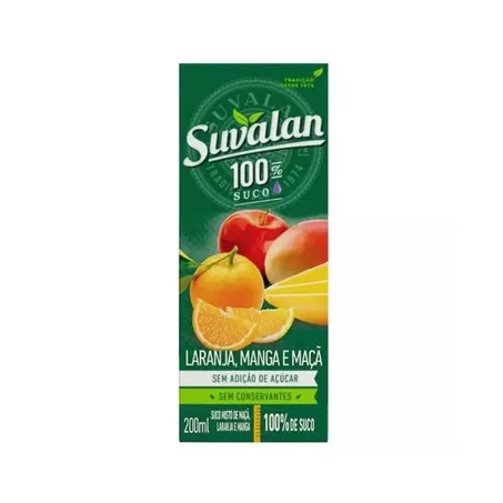 SUCO DE MAÇÃ, LARANJA E MANGA 200ML - SUVALAN