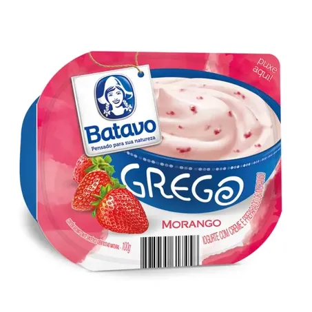 Iogurte Batavo Grego Morango Embalagem 100G