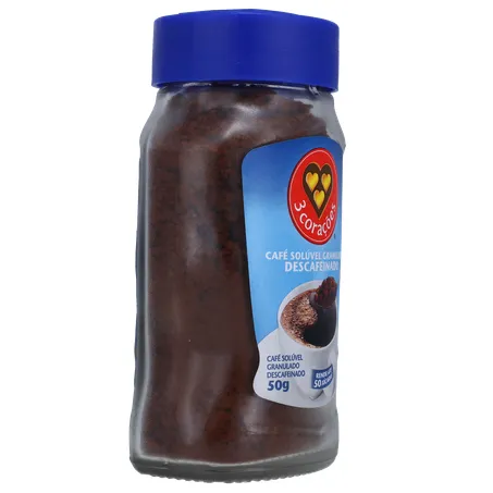 Café Solúvel Granulado 3corações Descafeinado Pote de Vidro 50gr 360-30