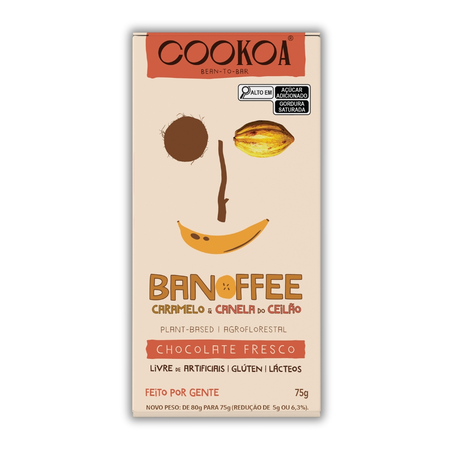 Barra de Chocolate Banoffee Cookoa 75g