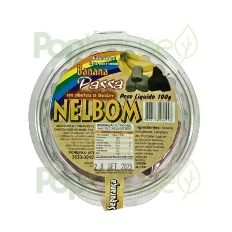 BANANA PASSA  C/CHOCOLATE 100G NELBOM