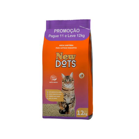 Areia Higiênica New Dots Pacote 12kg 
 