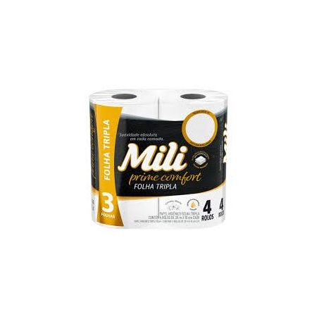 Papel higiênico mili soft air folha tripla 20m com 4 unidades
